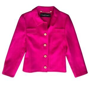 Louis Feraud Women’s Vintage 80s Designer Hot Pink Blazer Light Jacket Size 4